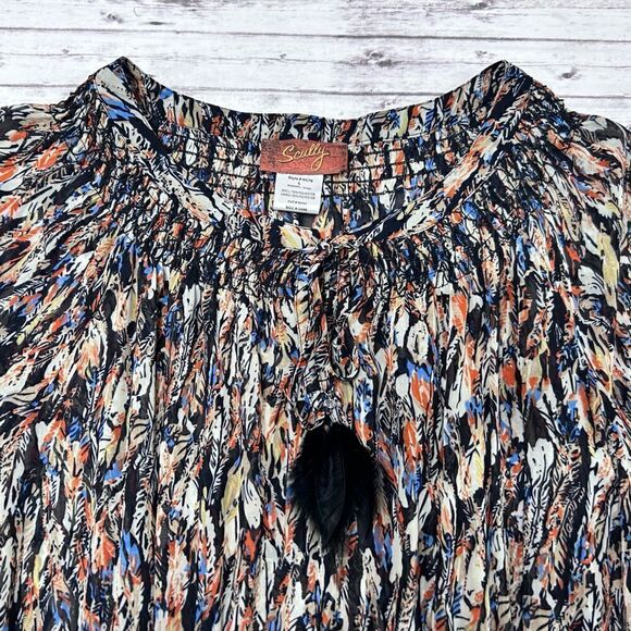 Scully Feather Print Ruffled Dress - Picture 5 of 11